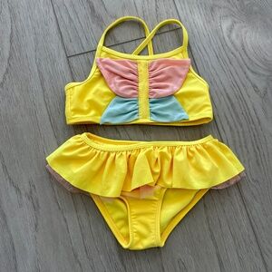 Girls 5T Yellow Butterfly Bikini